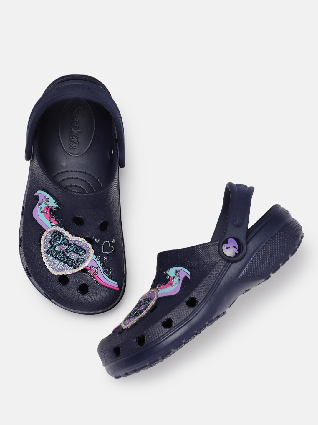 

Skechers Girls Navy Blue Cali-Gear HEART CHARMER Clogs
