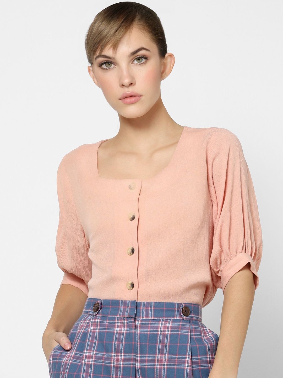 

ONLY Pink Puff Sleeve Regular Top