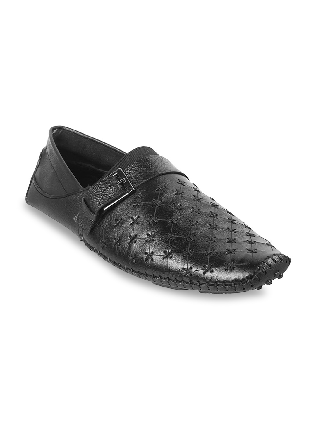 

Metro Men Black Textured Suede Loafers Casual Shoes