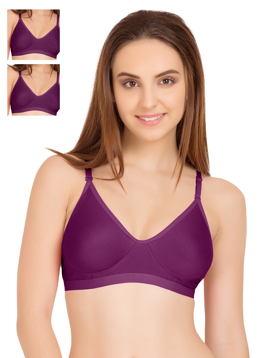 

Tweens Pack of 3 Purple Full-Coverage T-Shirt Bras TW265