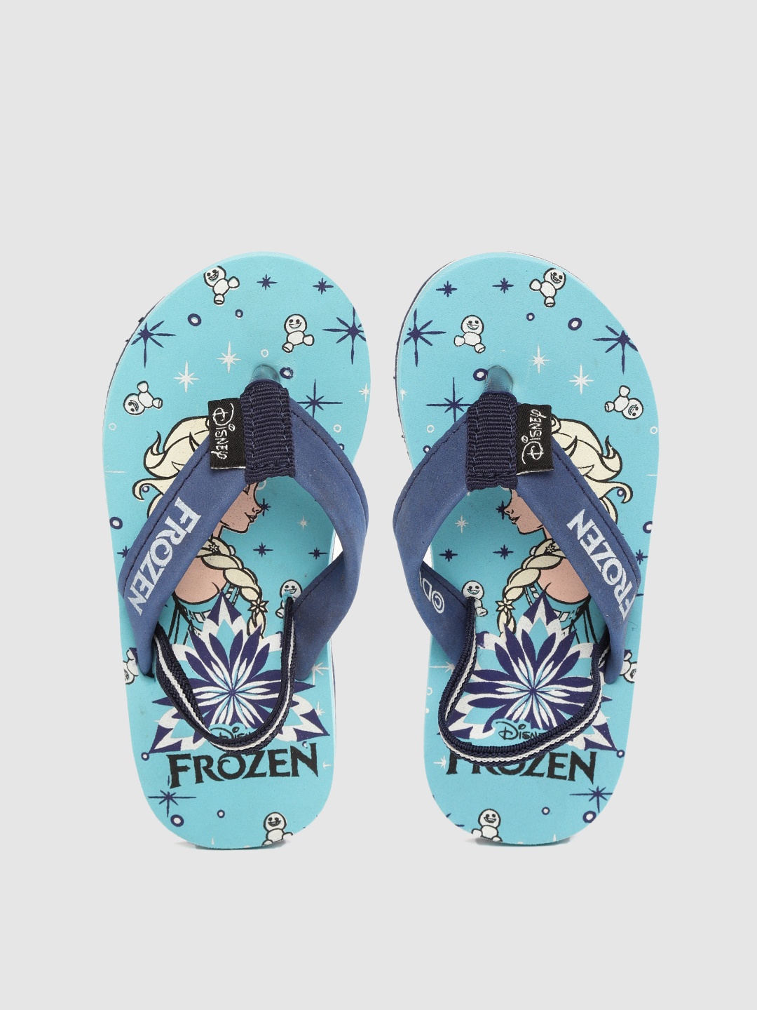 

toothless Girls Blue & White Frozen Print Thong Flip-Flops with Backstrap