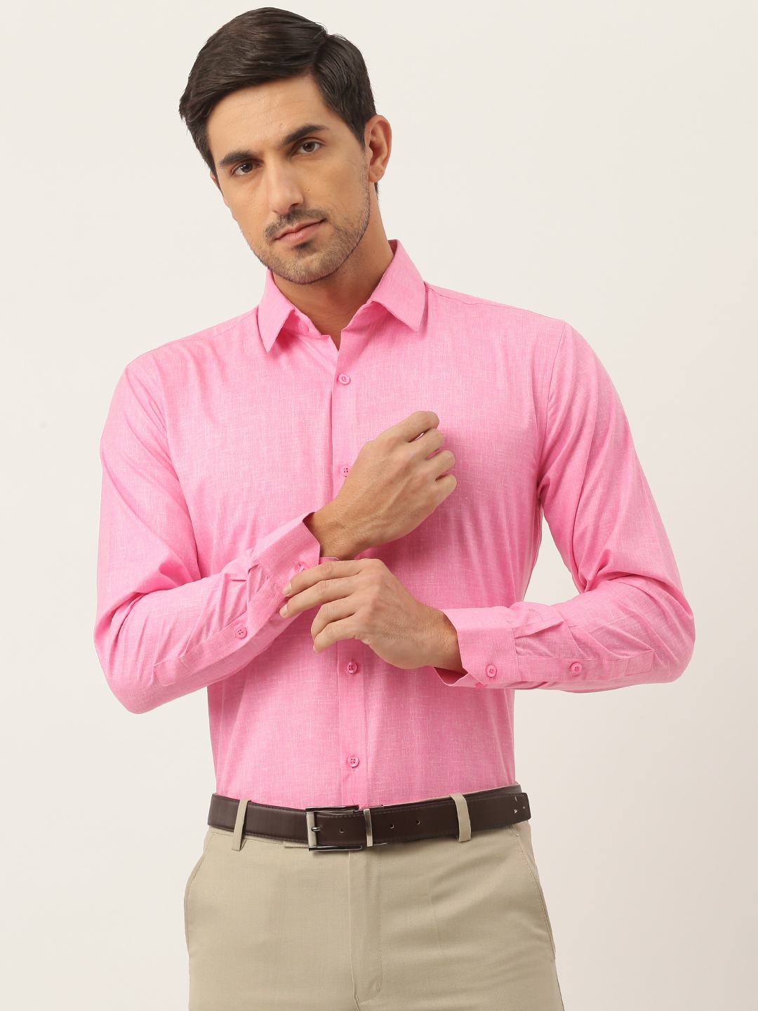 

SOJANYA Men Pink Solid Classic Formal Shirt