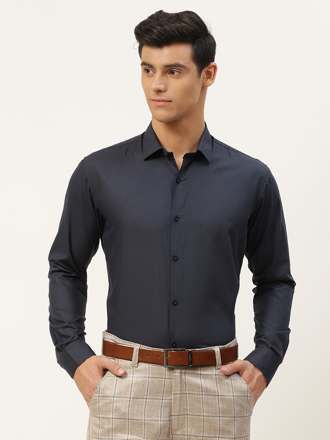 

SOJANYA Men Navy Blue Classic Formal Shirt