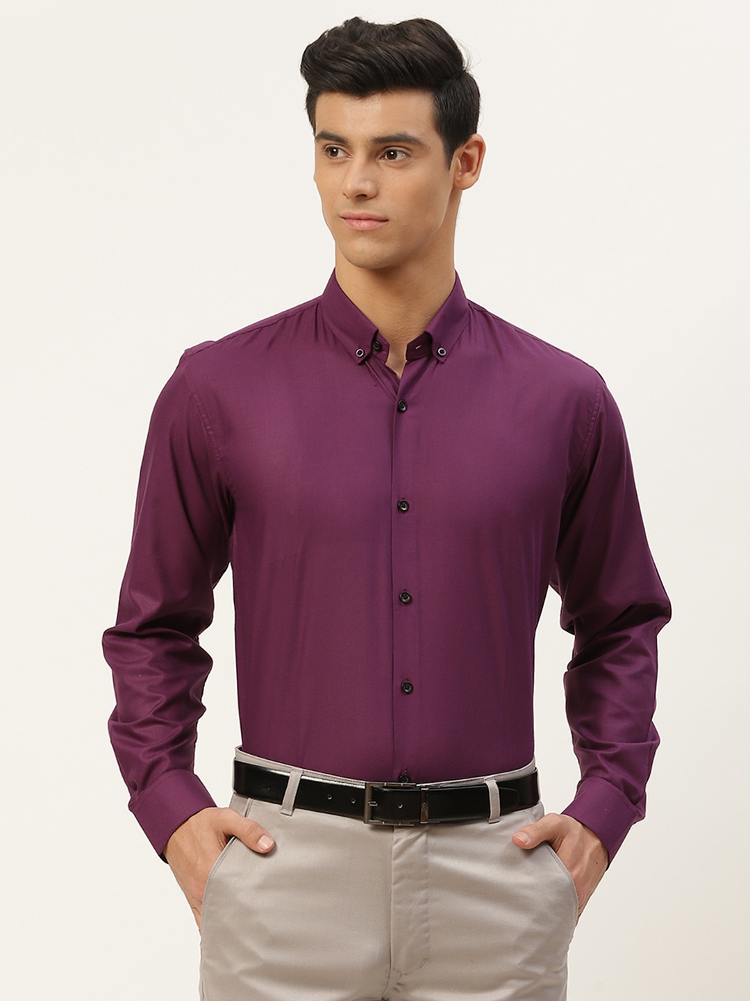 

SOJANYA Men Purple Classic Cotton Formal Shirt