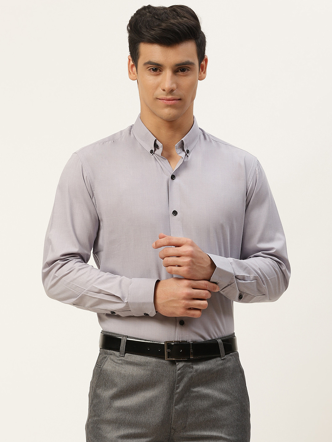 

SOJANYA Men Grey Classic Cotton Formal Shirt