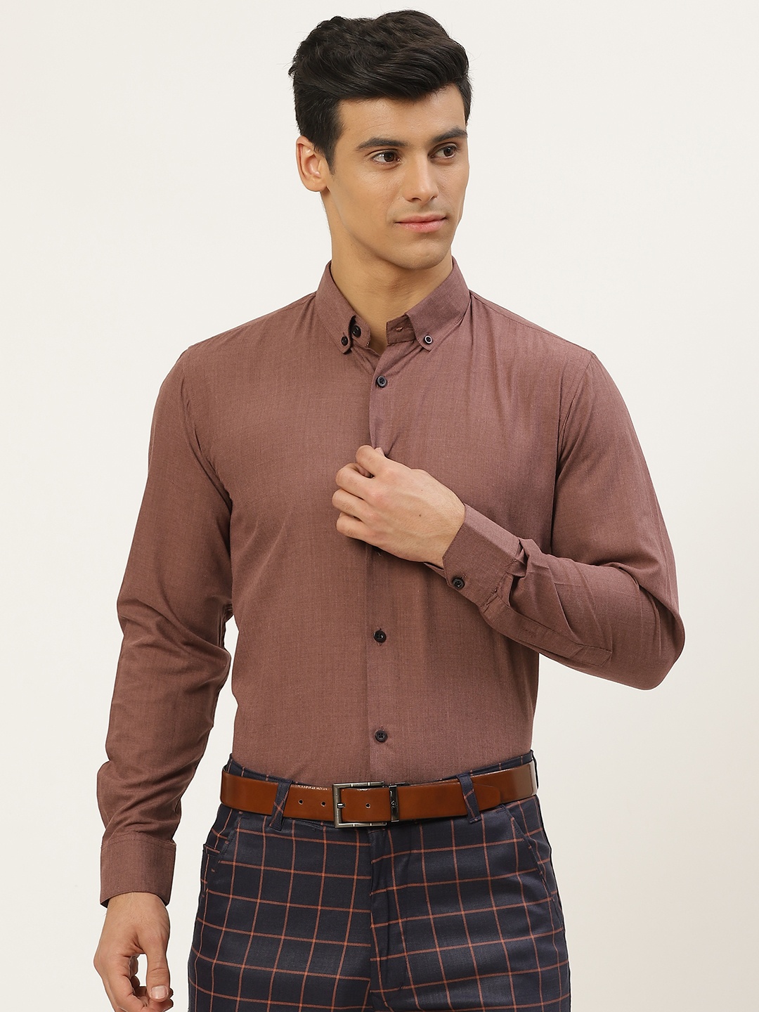 

SOJANYA Men Brown Classic Formal Shirt