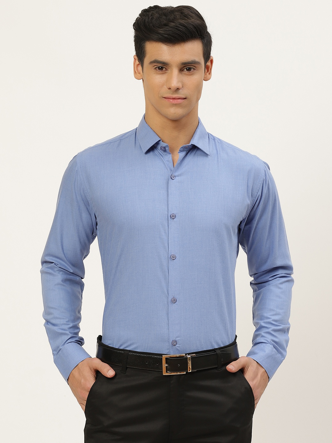 

SOJANYA Men Blue Solid Classic Fit Formal Shirt
