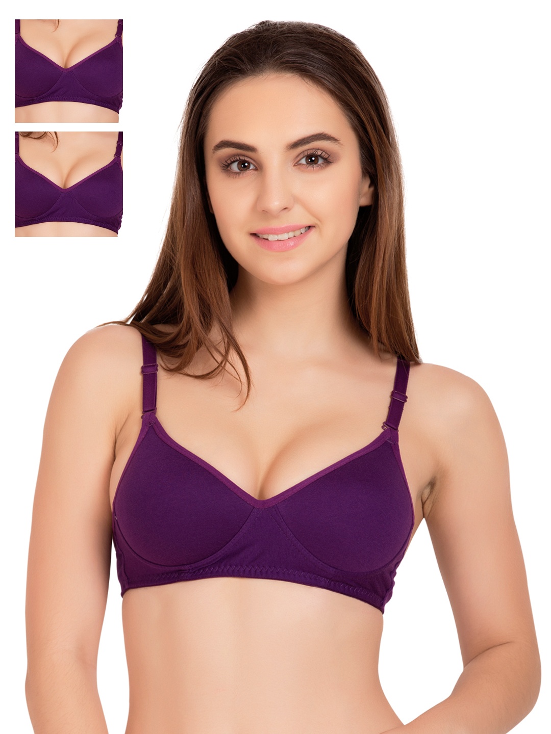 

Tweens Pack of 3 Purple Medium-Coverage T-Shirt Bras TW1301