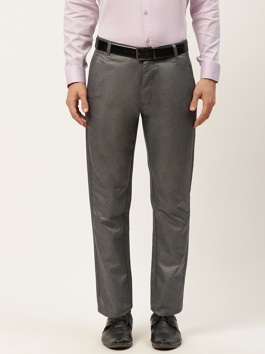 

SOJANYA Men Charcoal Grey Smart Formal Trousers