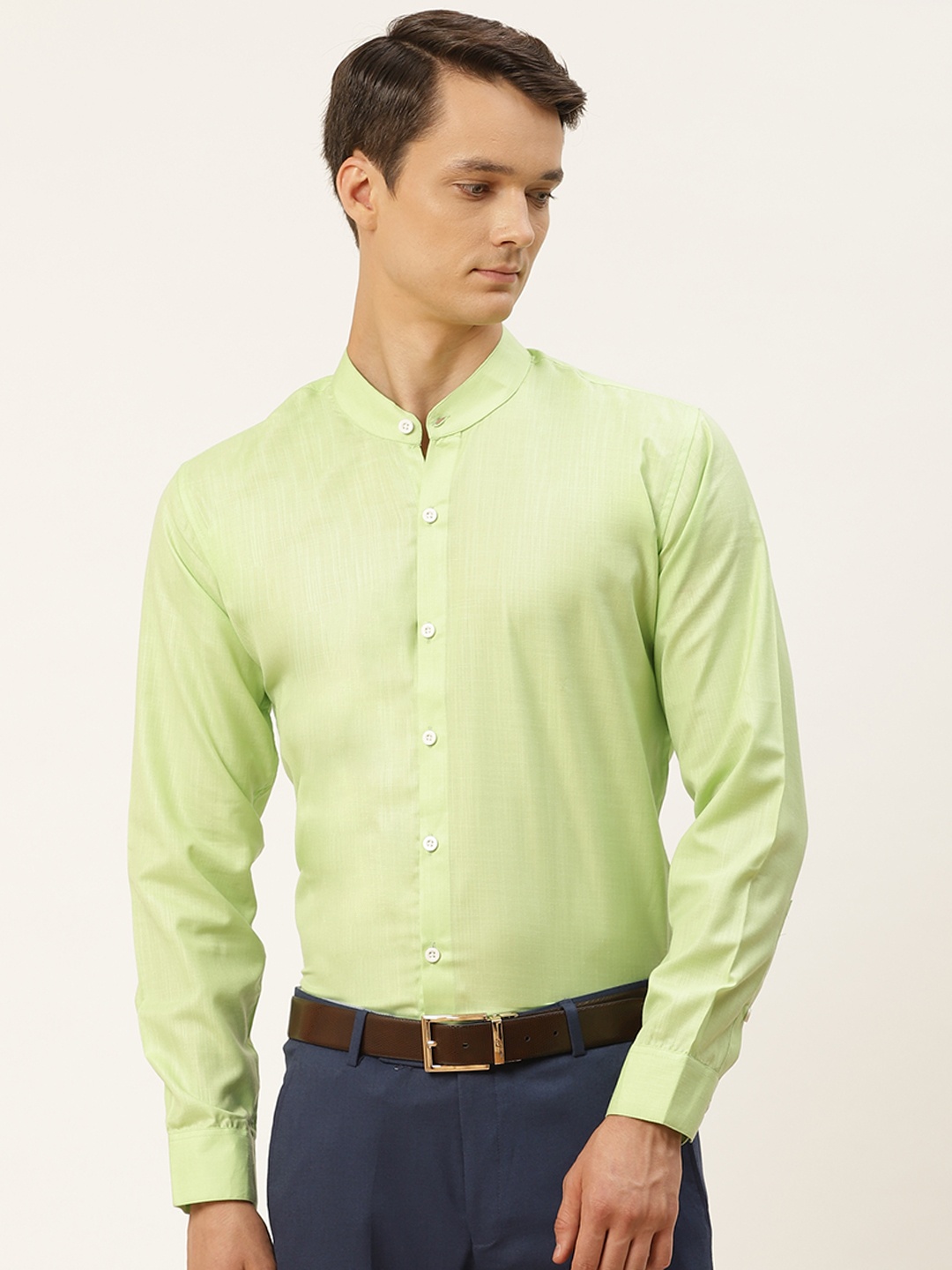 

SOJANYA Men Green Solid Formal Shirt