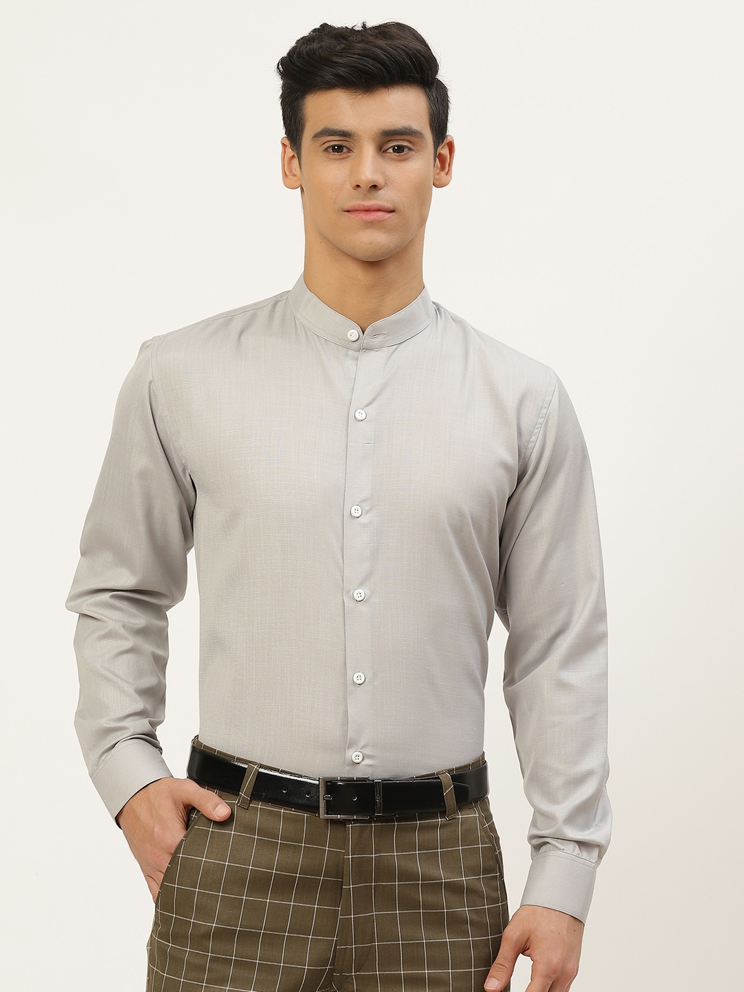 

SOJANYA Men Grey Solid Formal Shirt