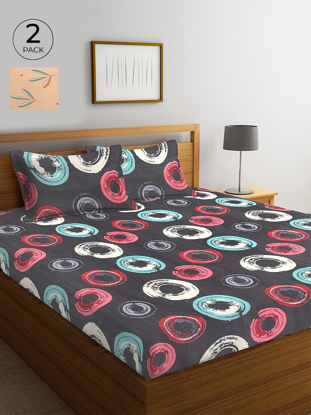 

KLOTTHE 210 TC Cotton 2 King Bedsheet with 4 Pillow Covers, Beige