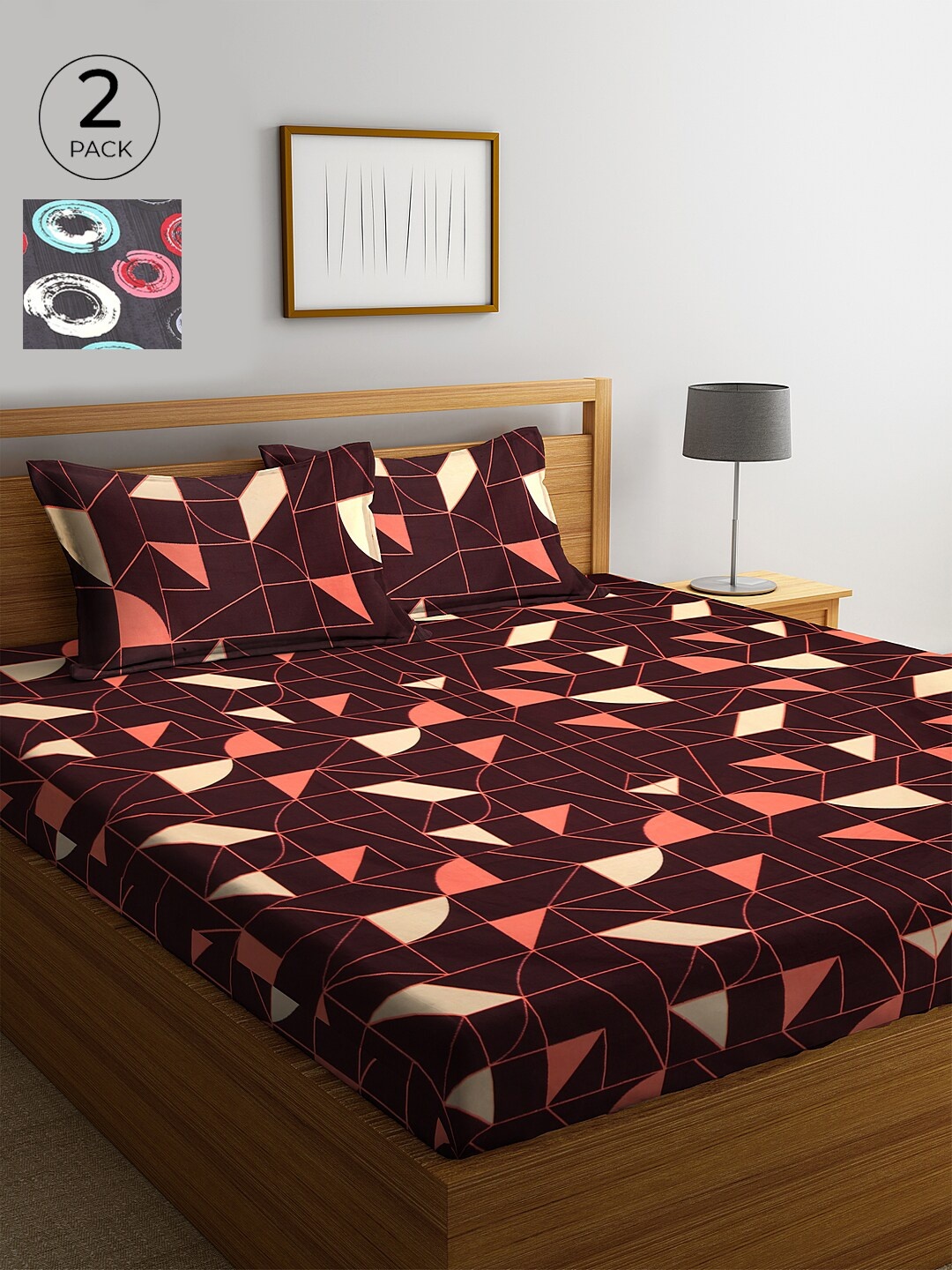 

KLOTTHE 210 TC Cotton 2 King Bedsheet with 4 Pillow Covers, Grey
