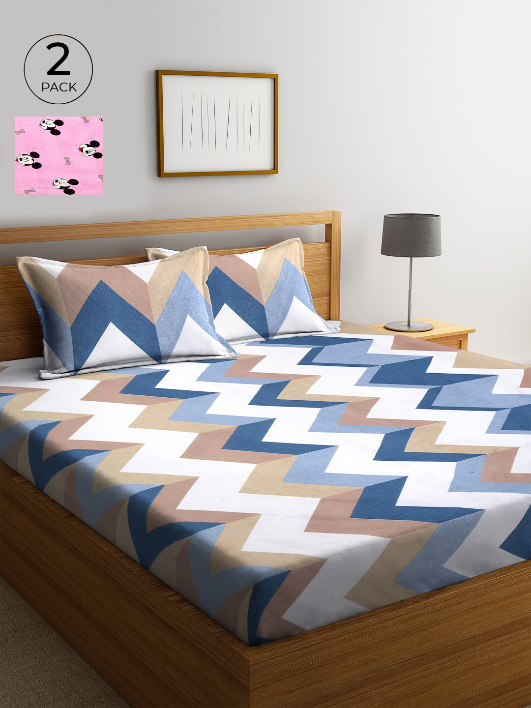

KLOTTHE 210 TC Cotton 2 King Bedsheet with 4 Pillow Covers, Pink