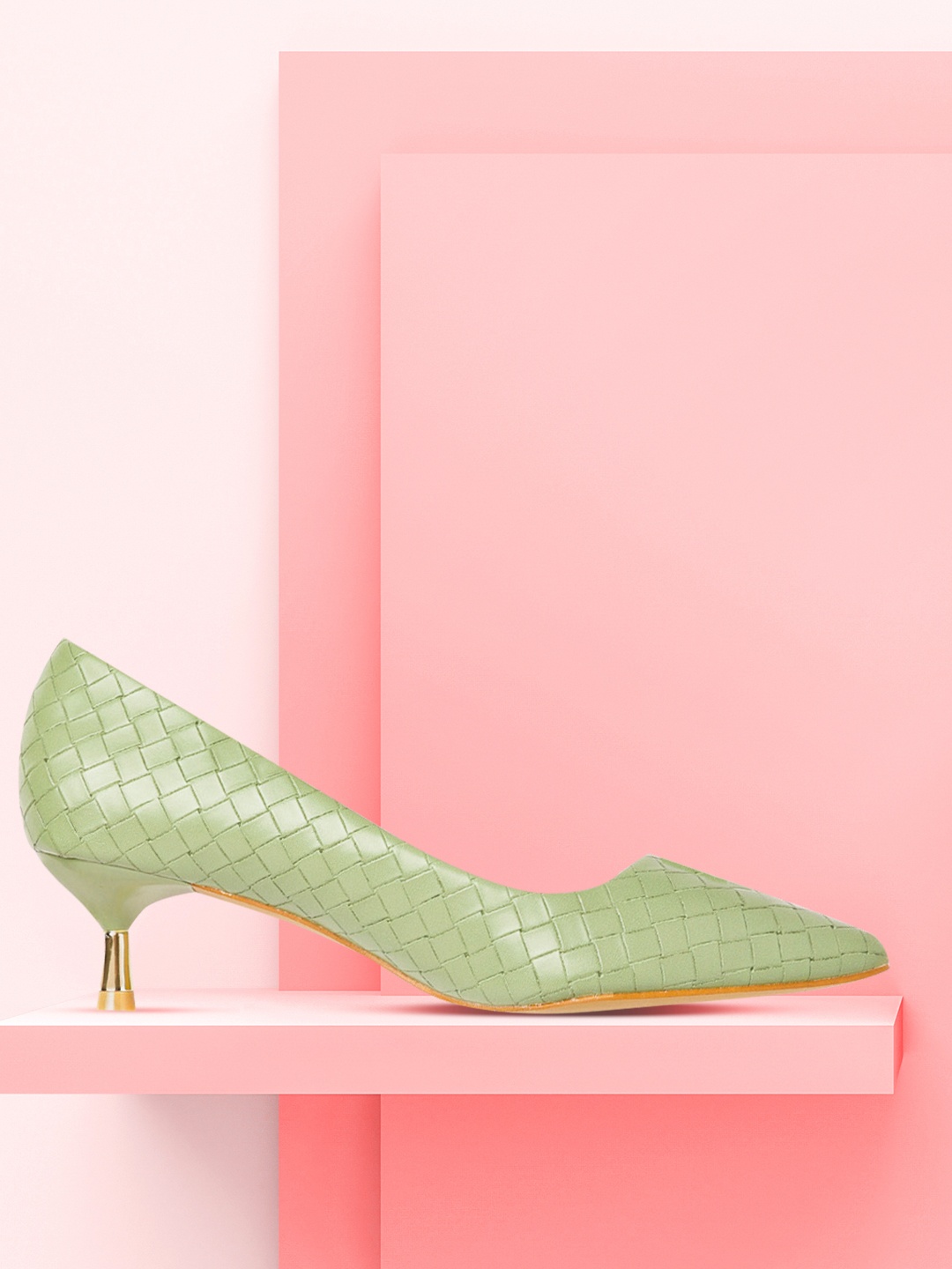 

CORSICA Women Green Basket Weave Pumps