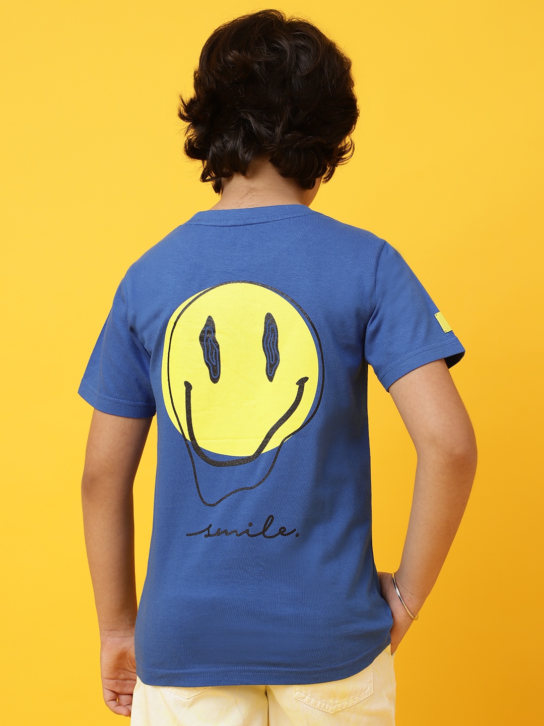 

TALES & STORIES Royal Boys Blue Printed Round Neck T-shirt