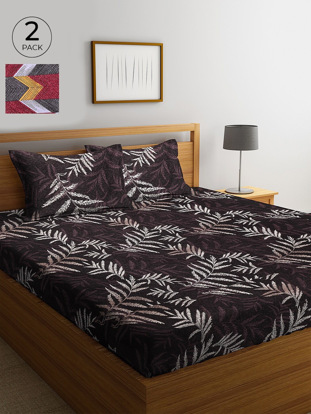 

KLOTTHE 210 TC Cotton 2 King Bedsheet with 4 Pillow Covers, Black