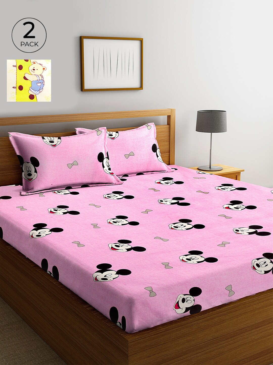 

KLOTTHE 210 TC Cotton 2 King Bedsheet with 4 Pillow Covers, Yellow
