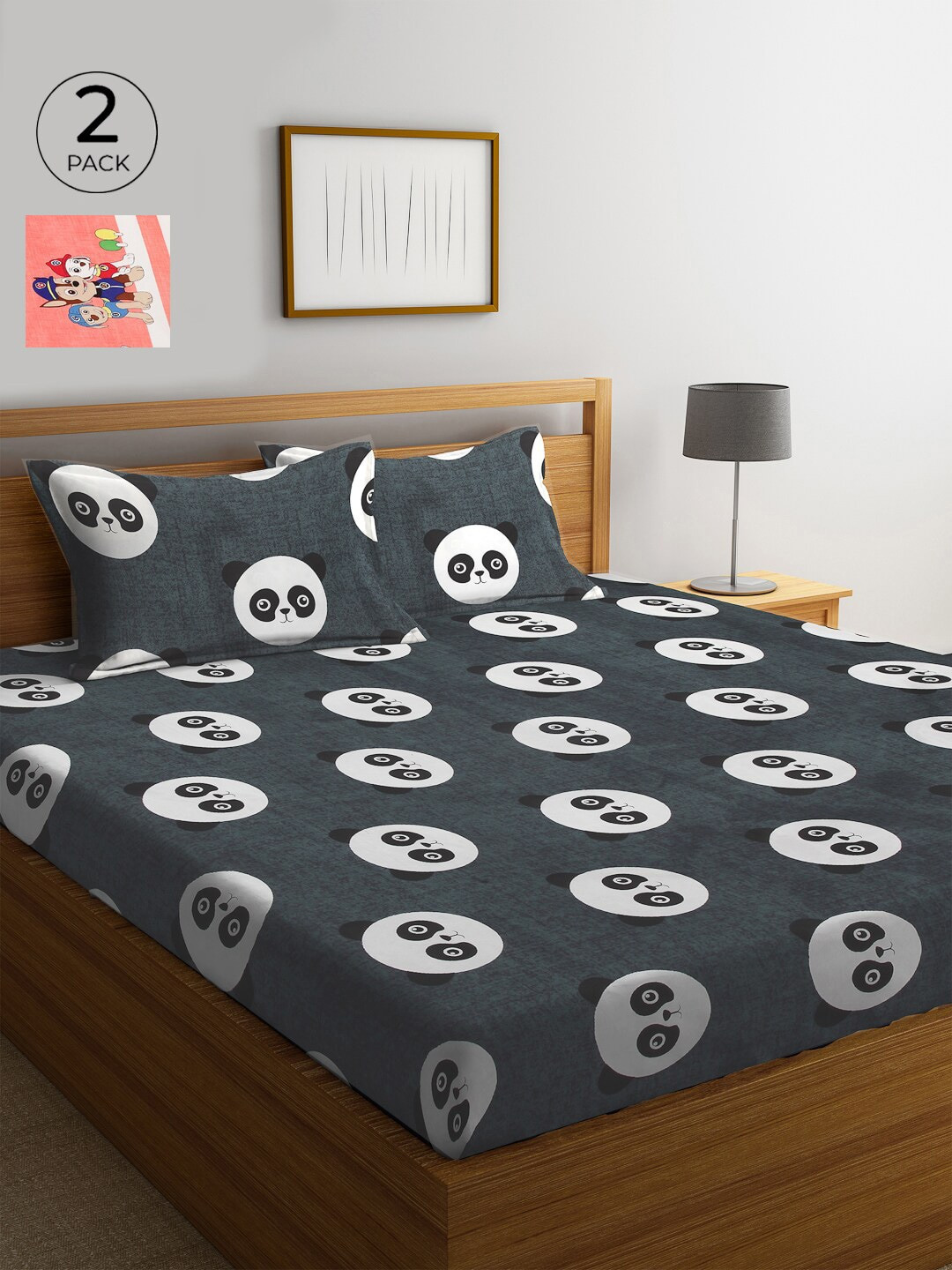 

KLOTTHE 210 TC Cotton 2 King Bedsheet with 4 Pillow Covers, Peach