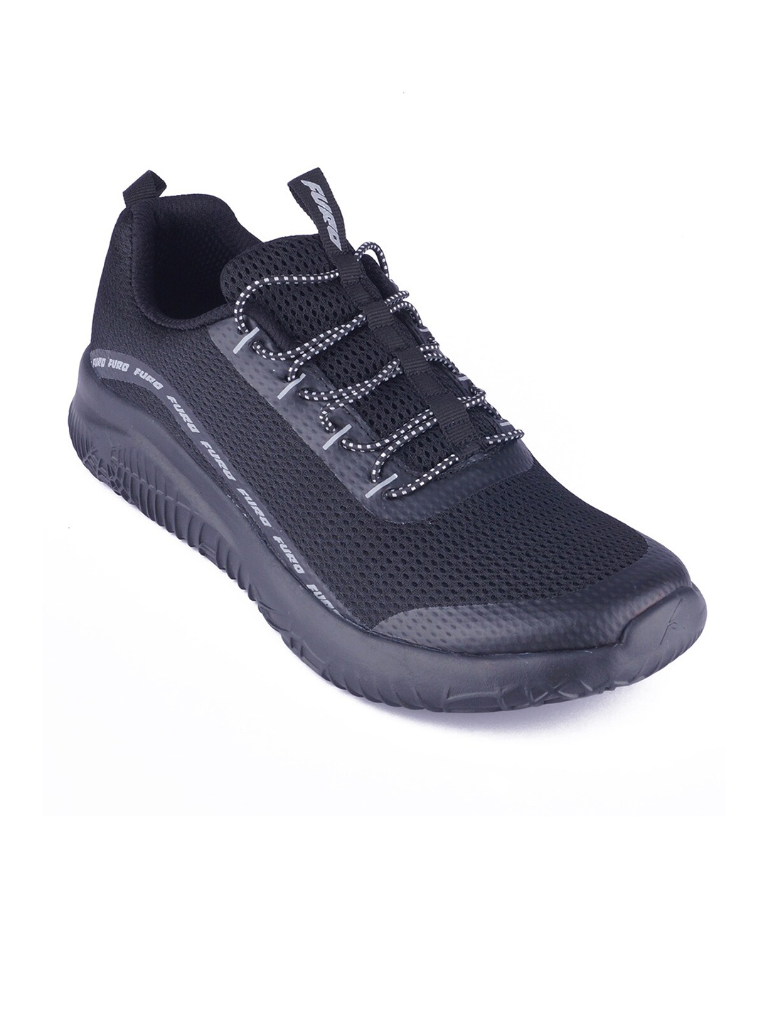 

FURO by Red Chief Men Black Mesh Walking Shoes