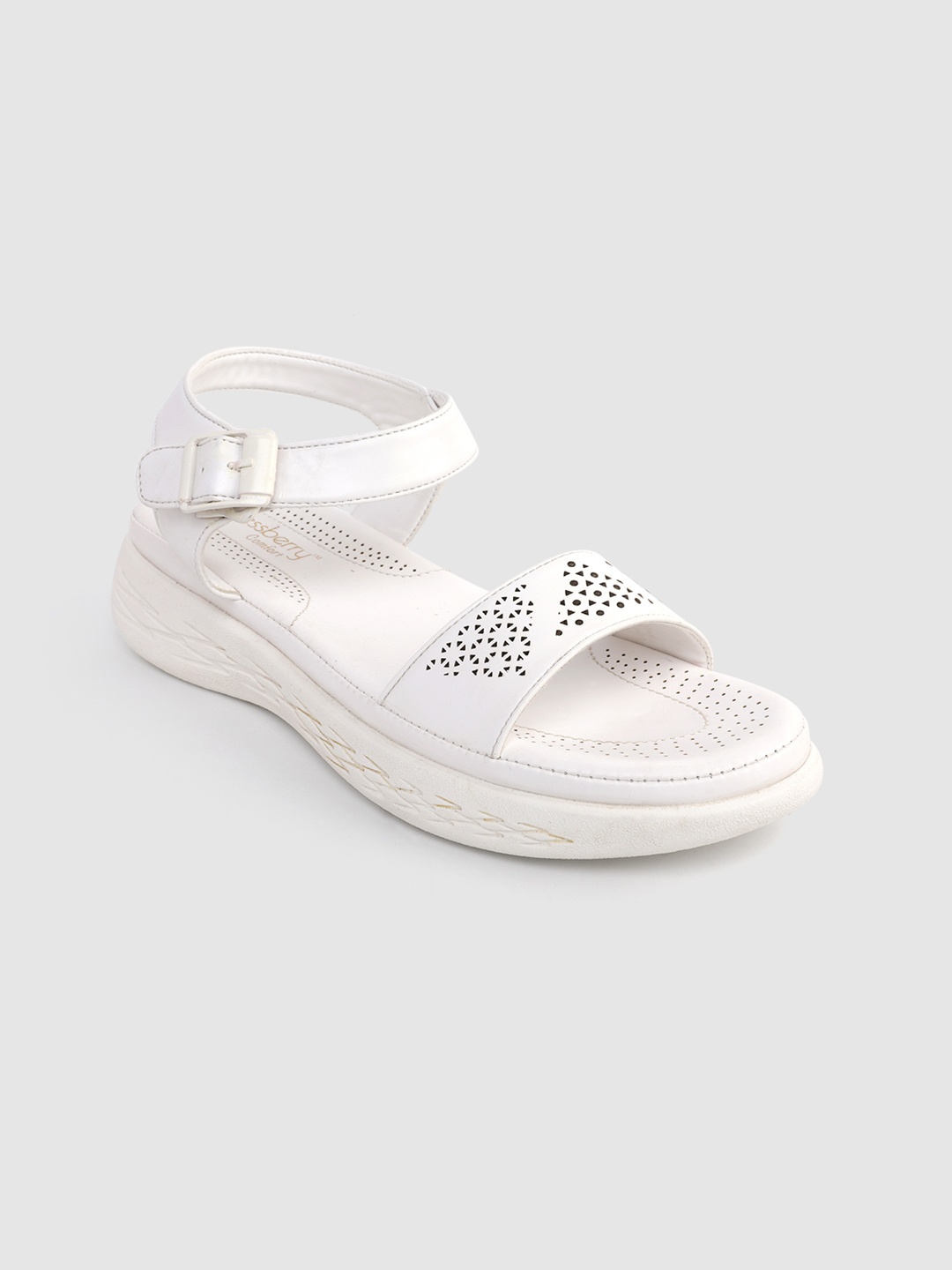 

DressBerry Women White Textured Comfort Heels