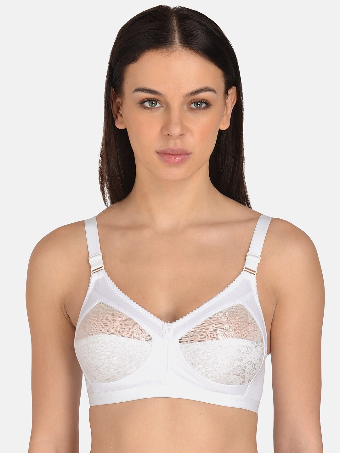 

mod & shy White Self Design Non-Wired Non Padded Minimizer Bra MS254
