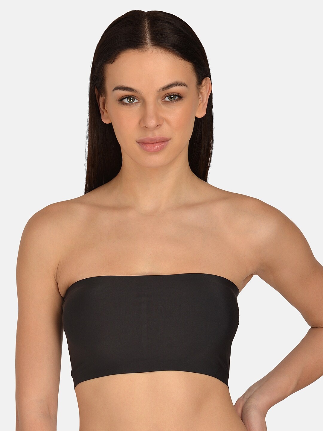 

mod & shy Black Solid Non-Wired Lightly Padded Bandeau Bra MS243