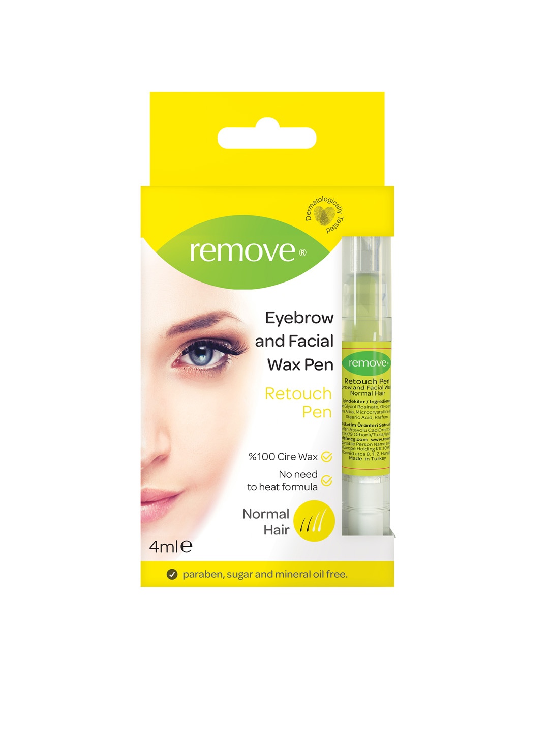 

Remove Retouch Eyebrow & Facial Wax Pen - Normal Hair 4 ml, Yellow