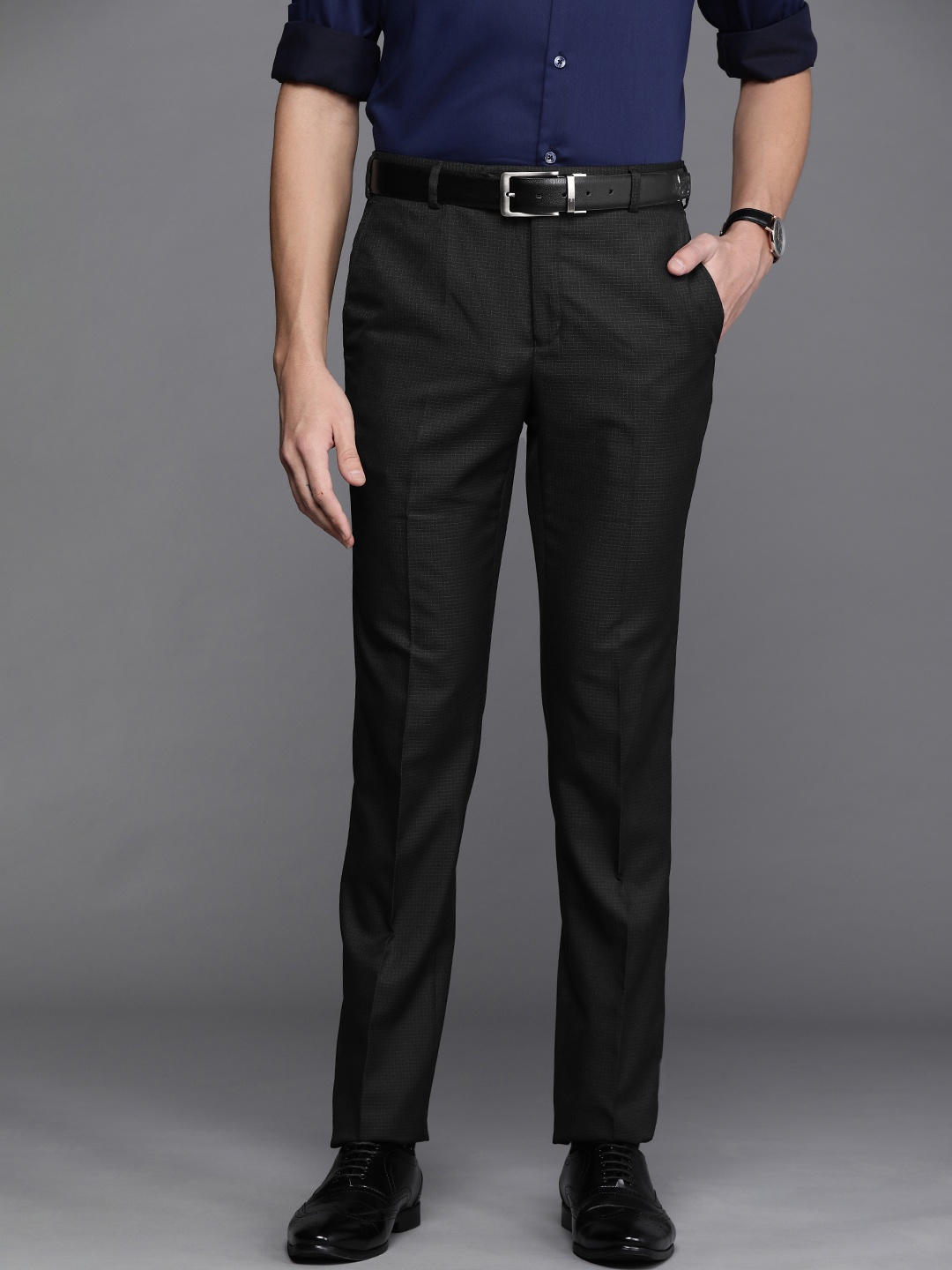 

Raymond Men Black Slim Fit Formal Trousers