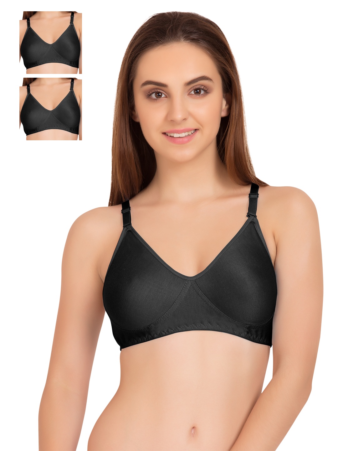 

Tweens Pack of 3 Black Full-Coverage T-shirt Bras TW253BL