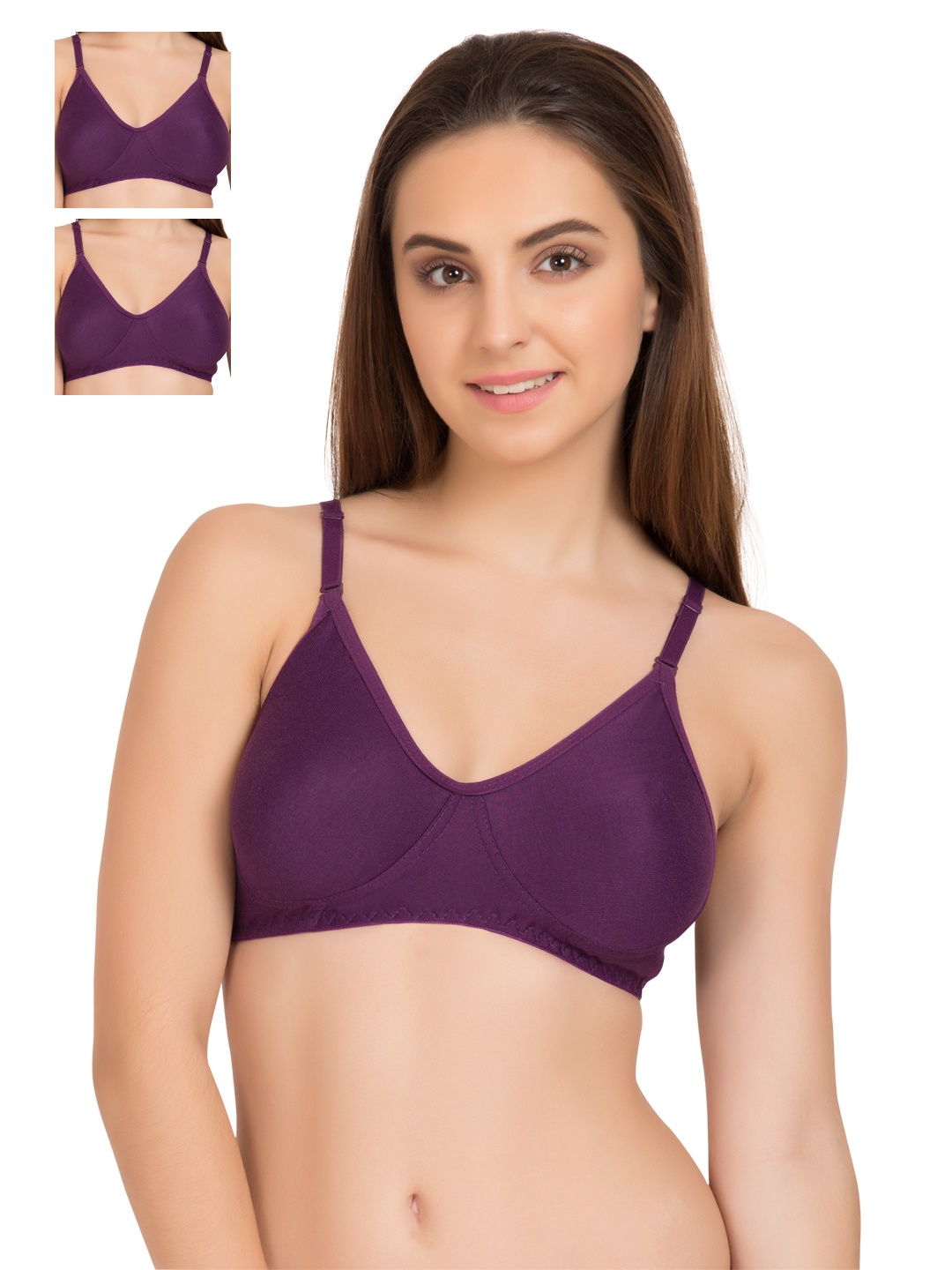 

Tweens Pack of 3 Purple Full-Coverage T-shirt Bras TW253DPR