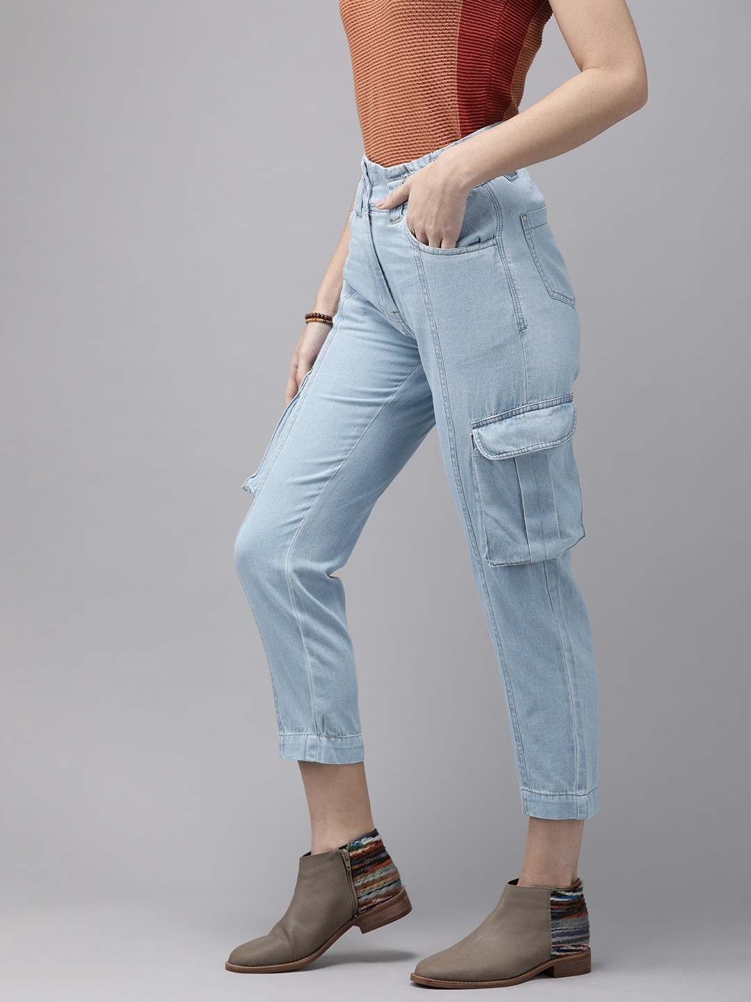

Roadster Women Blue Boyfriend Fit Pure Cotton Jeans