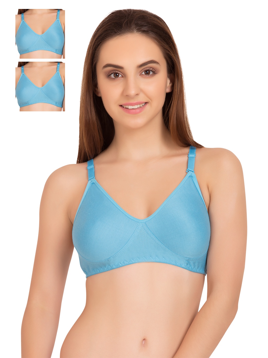 

Tweens Pack of 3 Blue Full-Coverage T-shirt Bras TW253TBLU