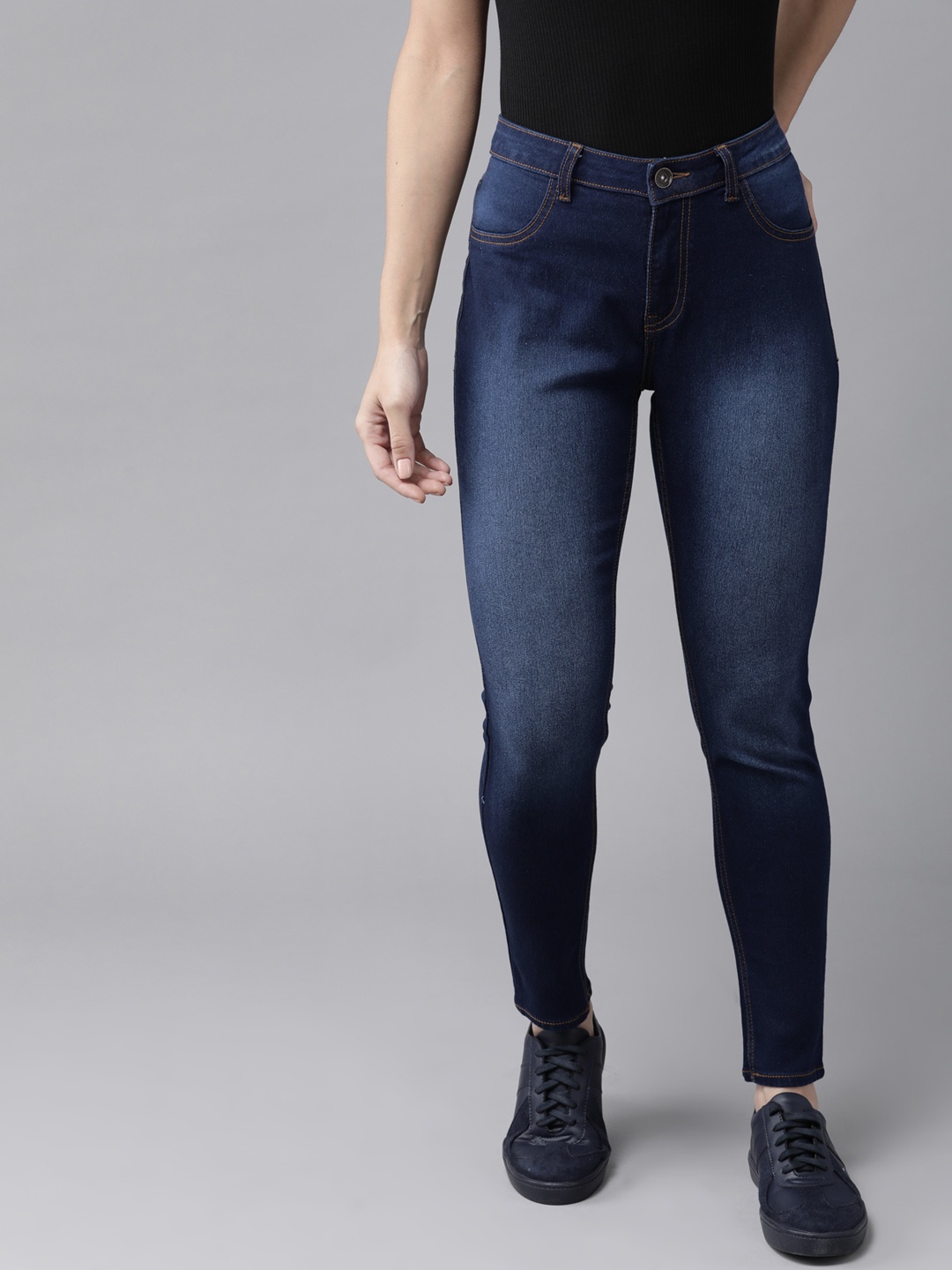 

Roadster Women Navy Blue Skinny Fit Light Fade Stretchable Jeans