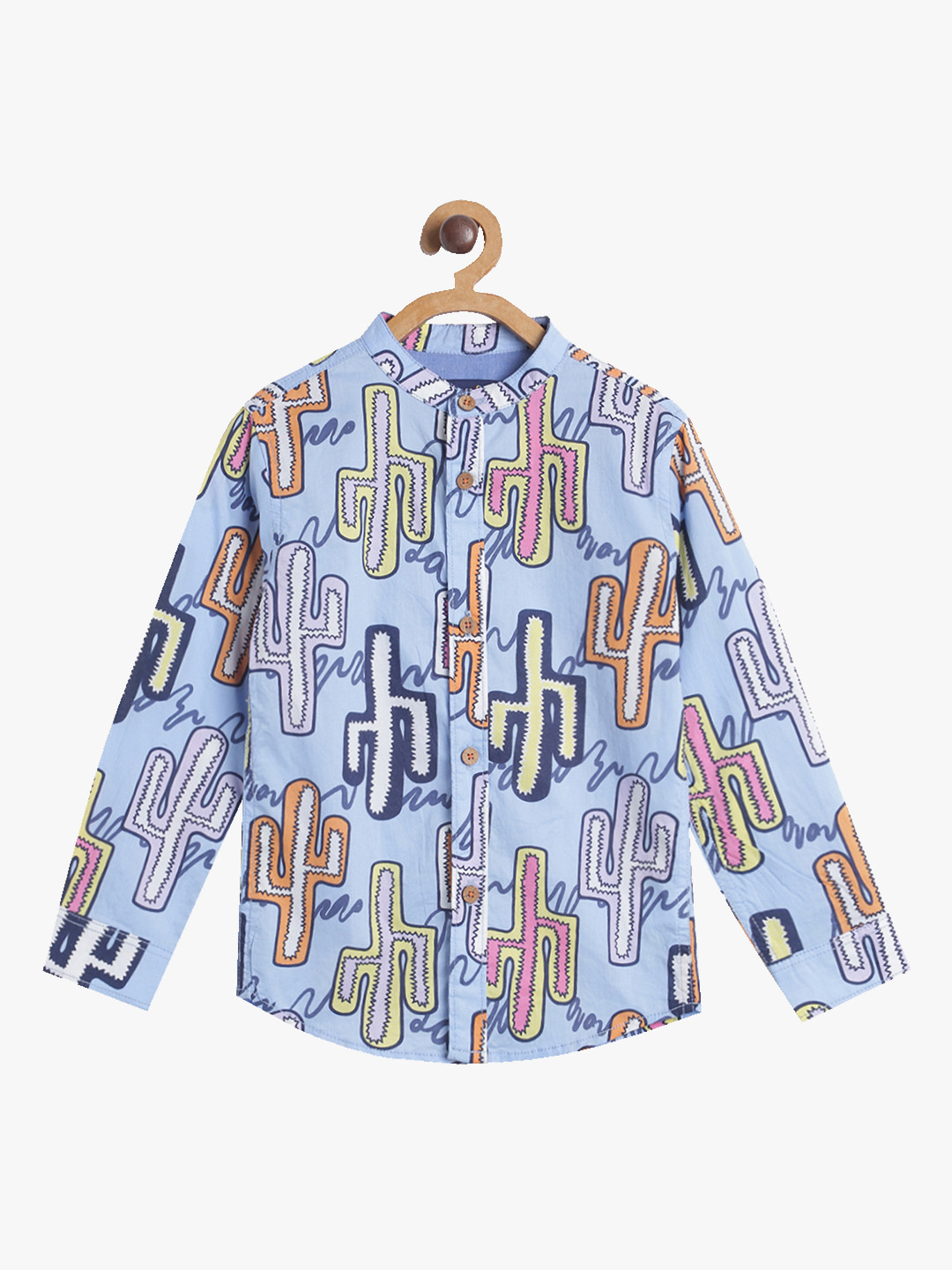 

TALES & STORIES Boys Blue Regular Fit Printed Cotton Casual Shirt