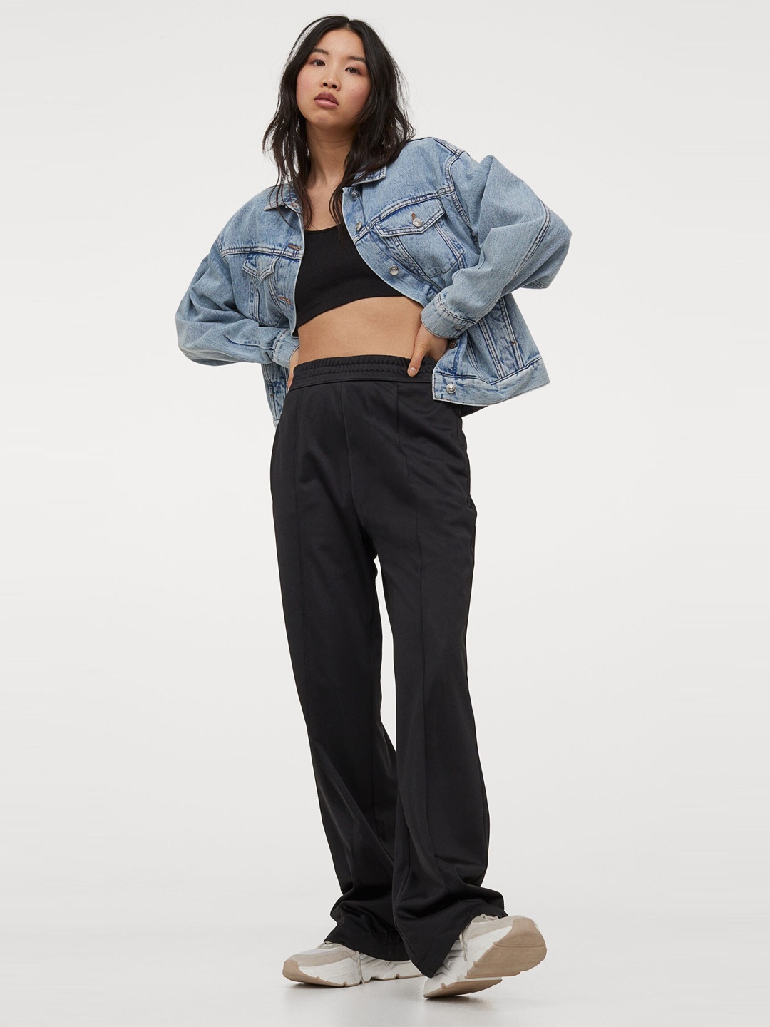 

H&M Women Black High-Waisted Joggers