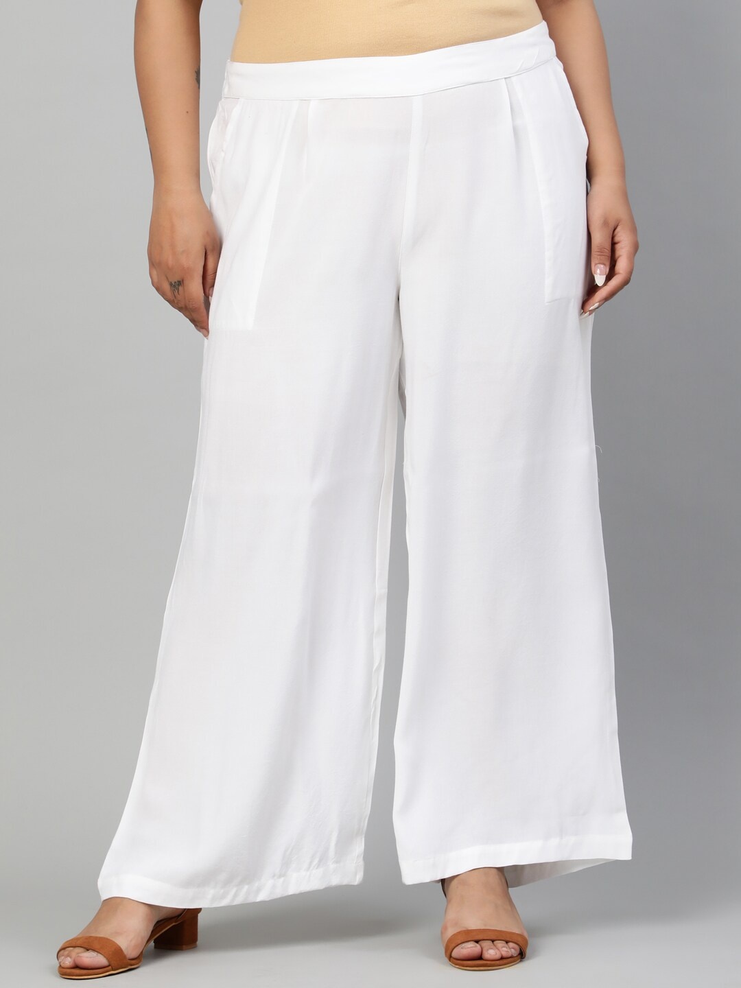 

Jaipur Kurti Women White Palazzos