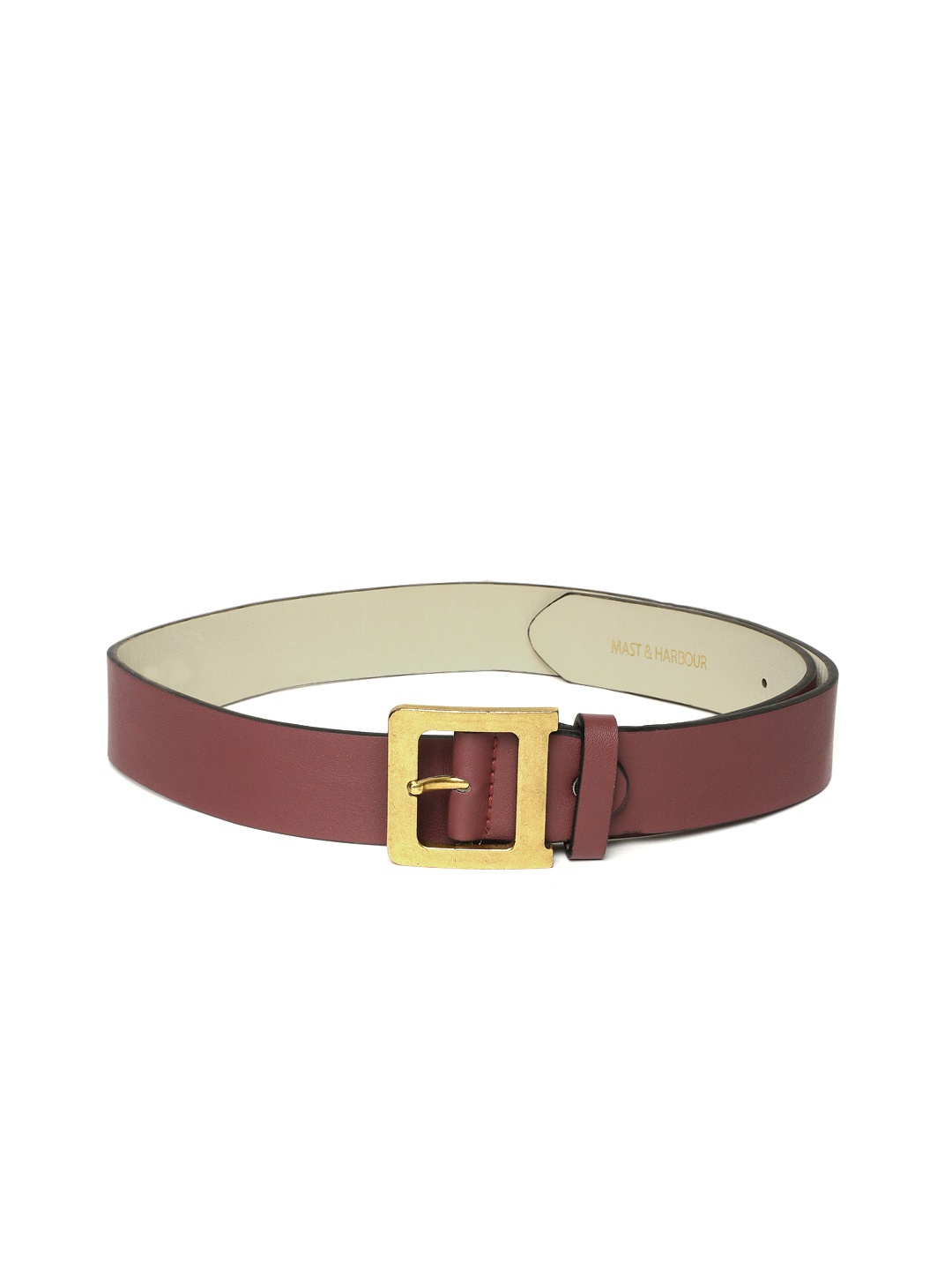 

Mast & Harbour Women Burgundy Solid Belt