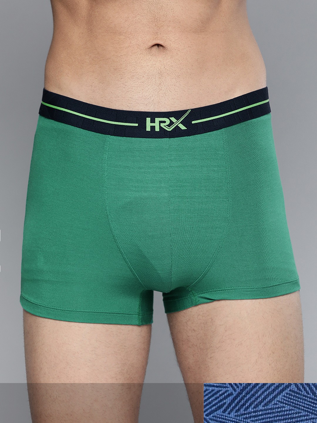 

HRX By Hrithik Roshan Men Pack of 2 Printed & Solid Antimicrobial Lifestyle Trunk, Green