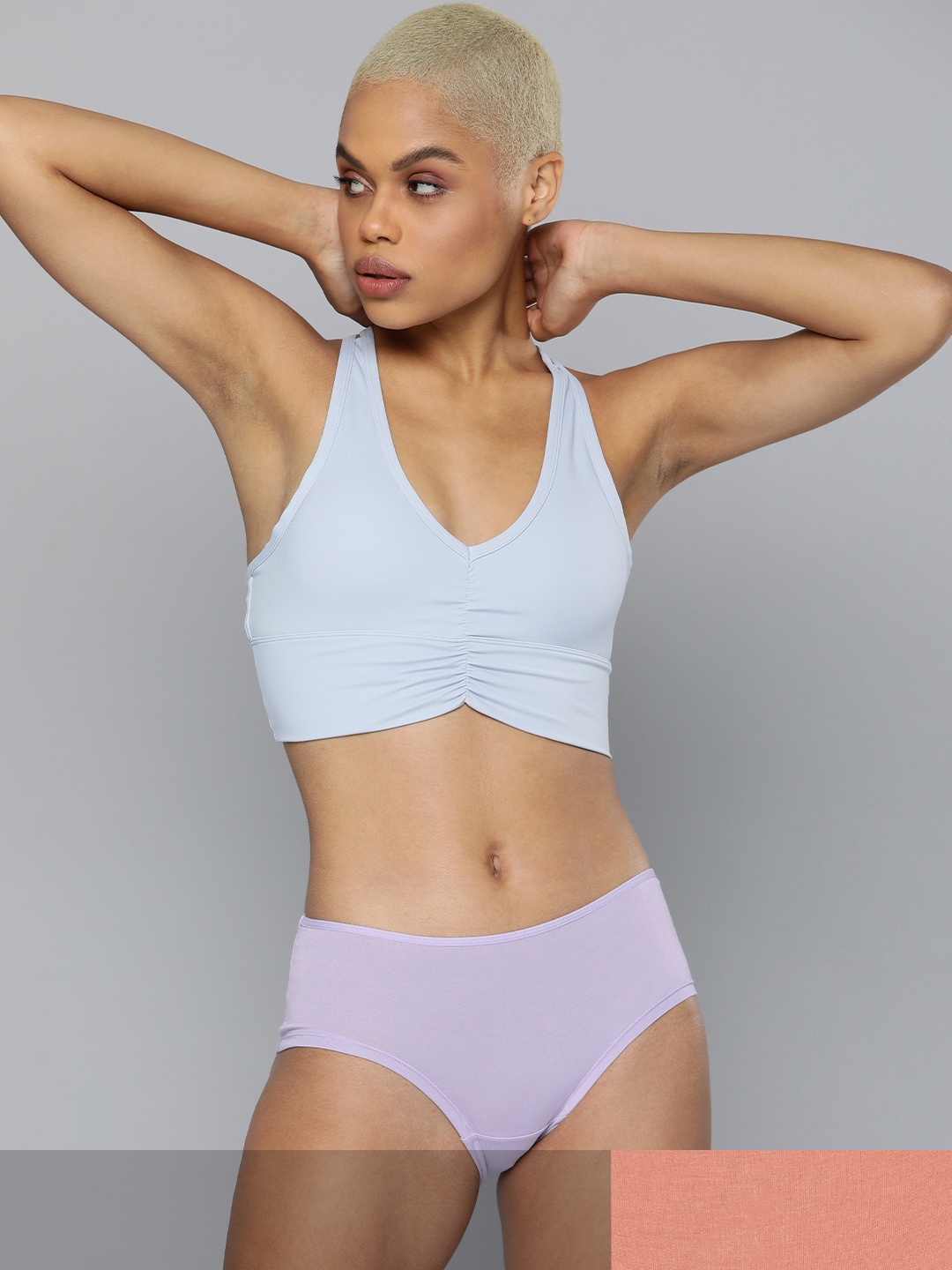 

HRX By Hrithik Roshan Women Pack of 2 Solid Antimicrobial Lifestyle Briefs, Purple