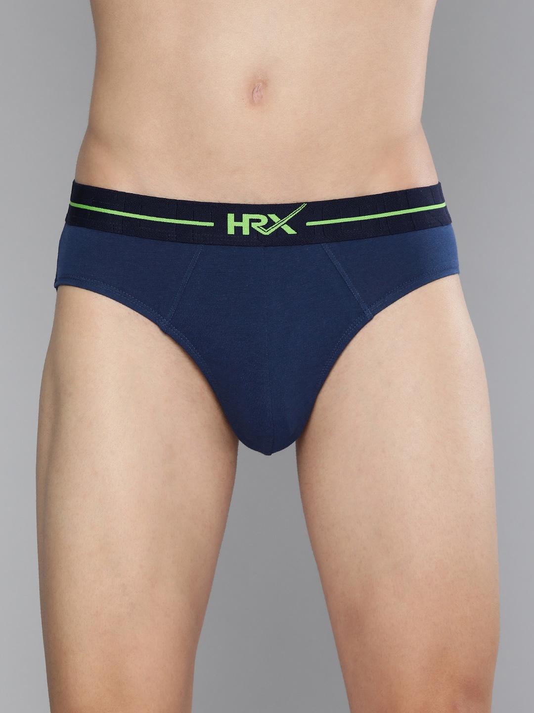 

HRX By Hrithik Roshan Men Solid Antimicrobial Lifestyle Briefs, Blue