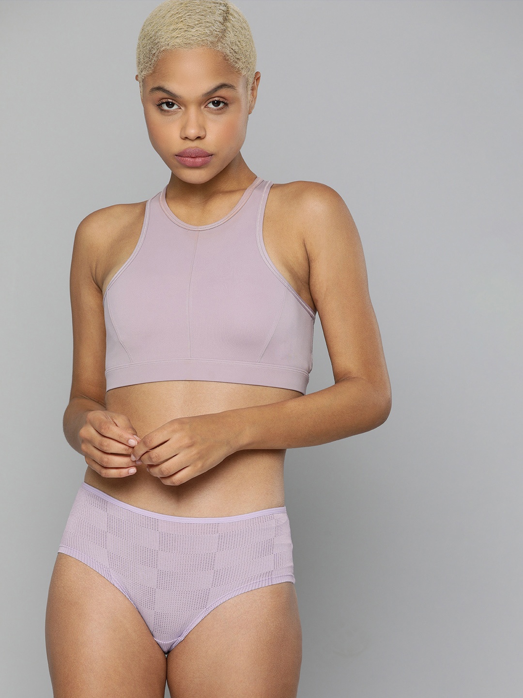 

HRX By Hrithik Roshan Women Purp Heather Antimicrobial Lifestyle Briefs, Purple
