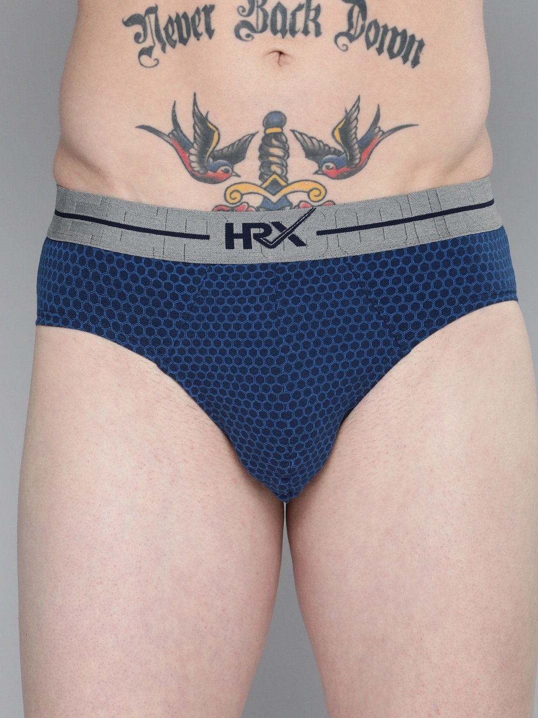 

HRX By Hrithik Roshan Men Blue Printed Antimicrobial Lifestyle Briefs