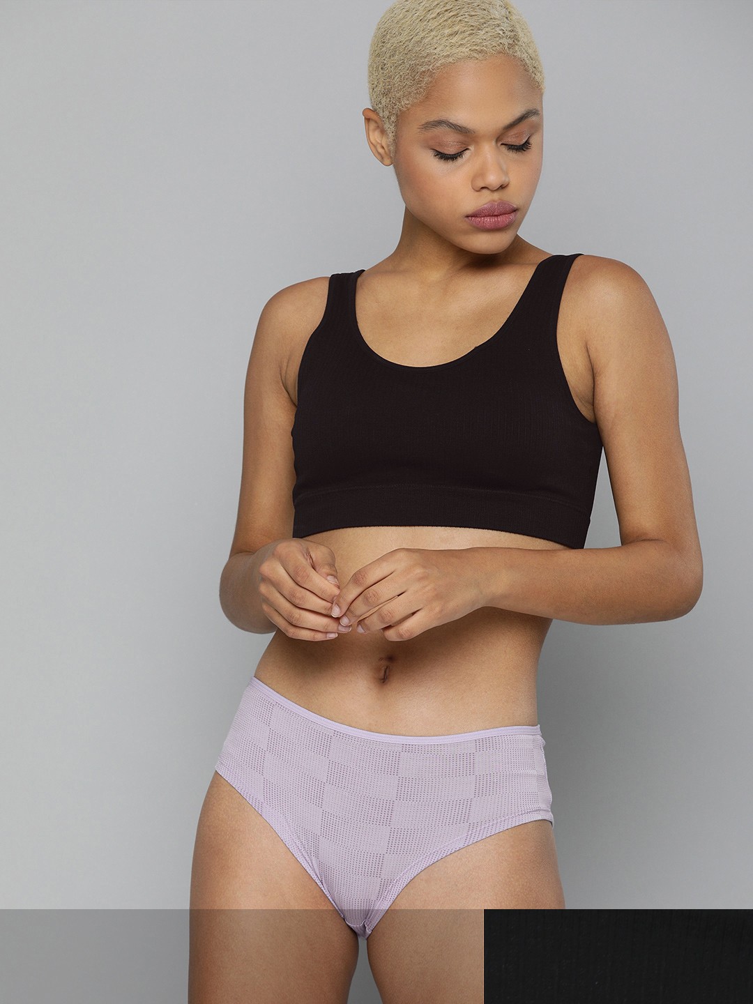 

HRX By Hrithik Roshan Women Purp Heather Antimicrobial Lifestyle Briefs, Purple