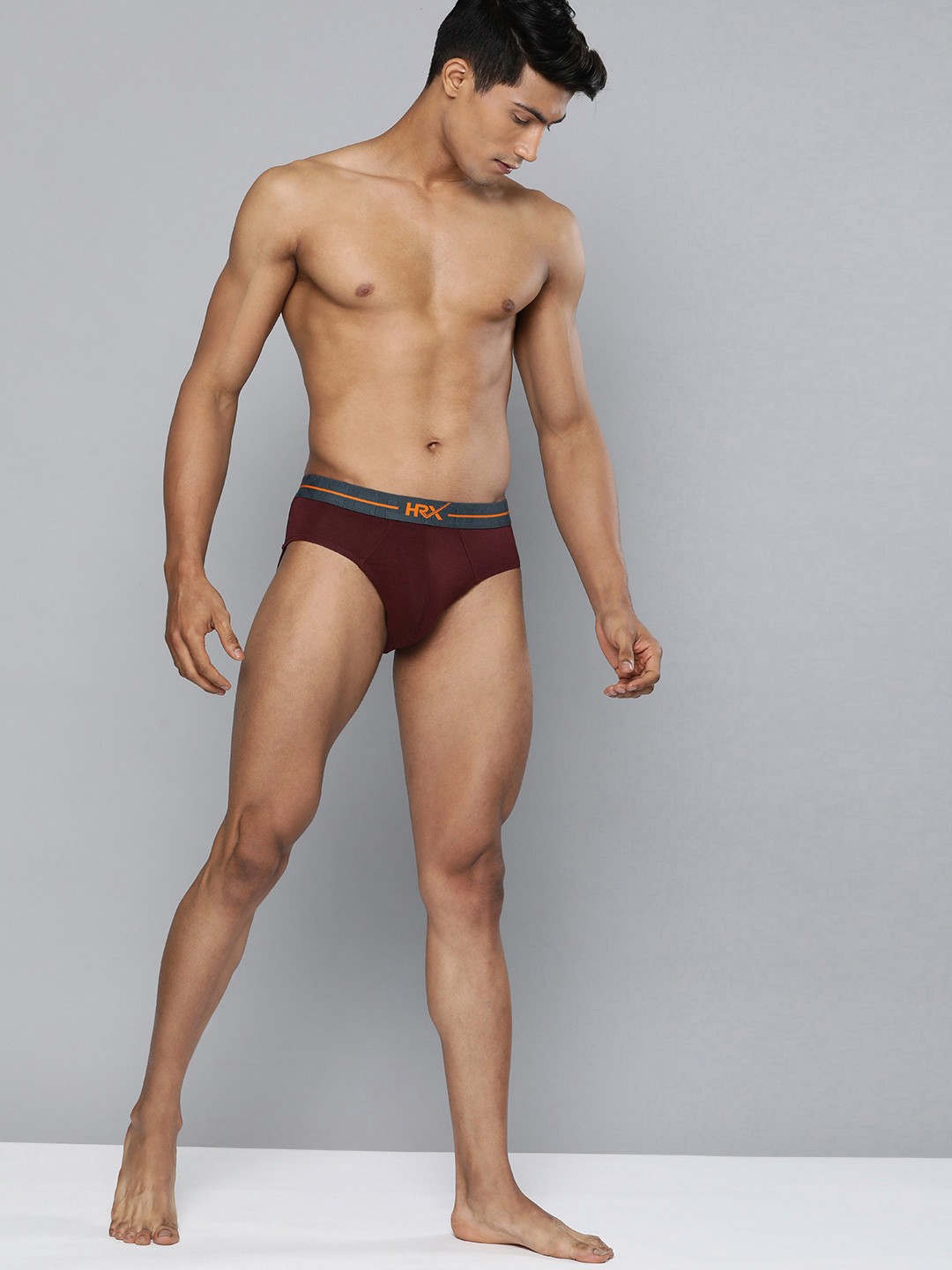 

HRX By Hrithik Roshan Men Solid Antimicrobial Lifestyle Briefs, Maroon