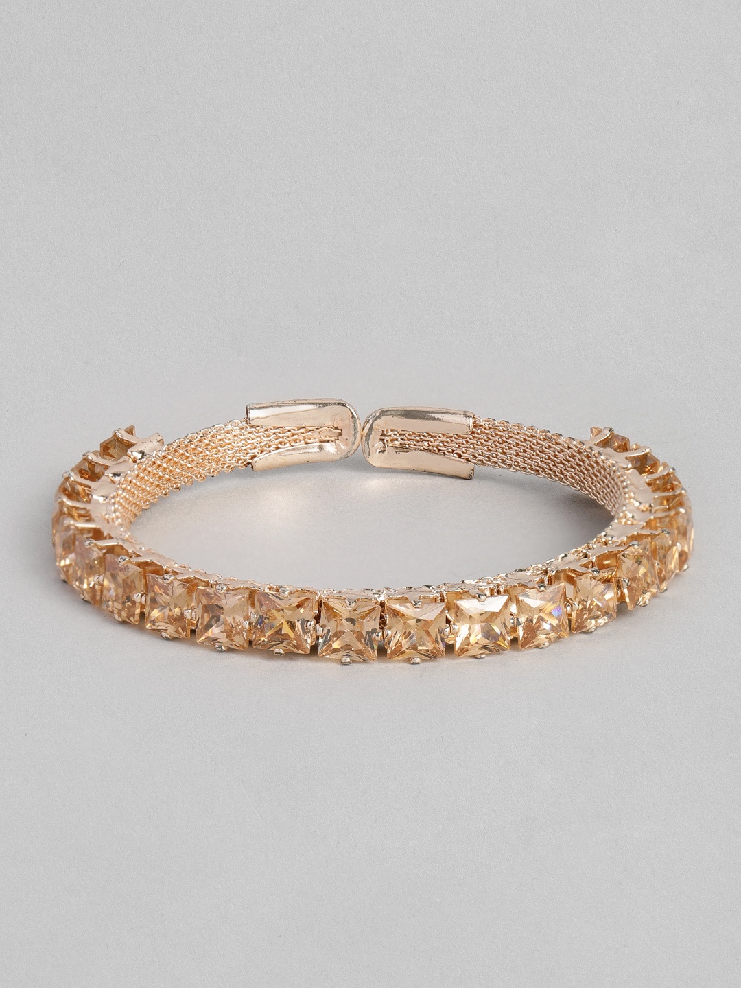 

AccessHer Rose Gold-Plated Handcrafted and LCT Stone Studded Cuff Bracelet