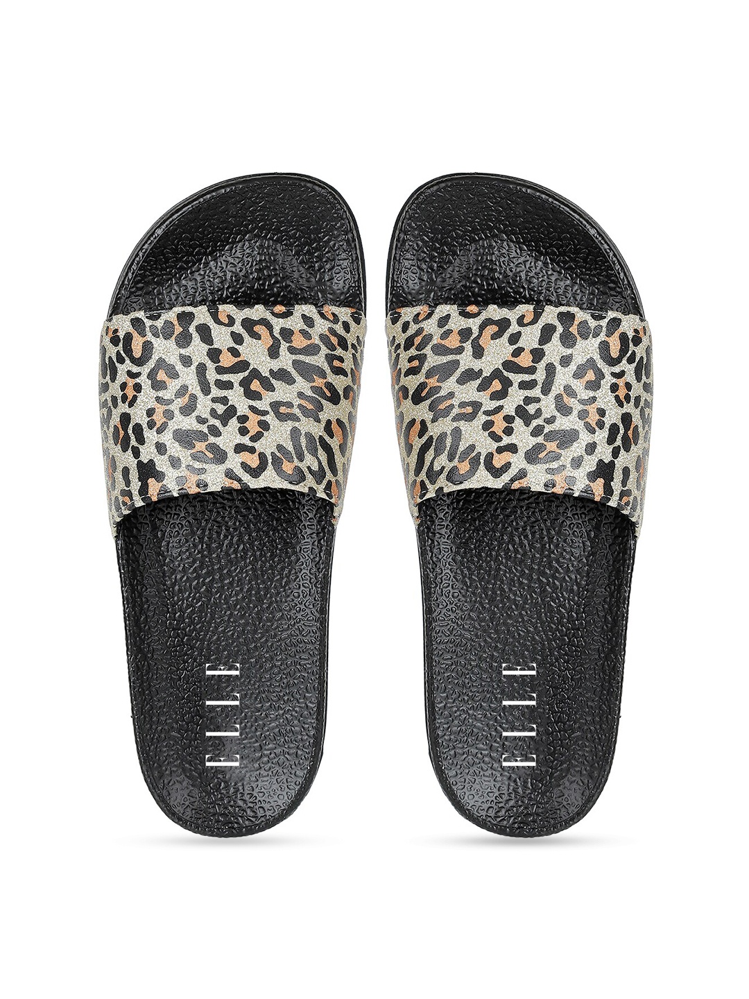 

ELLE Women Grey & Black Printed Sliders