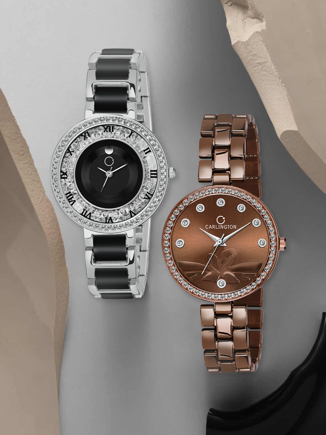 

CARLINGTON Women Multicoloured Analogue Watch Combo, Multi