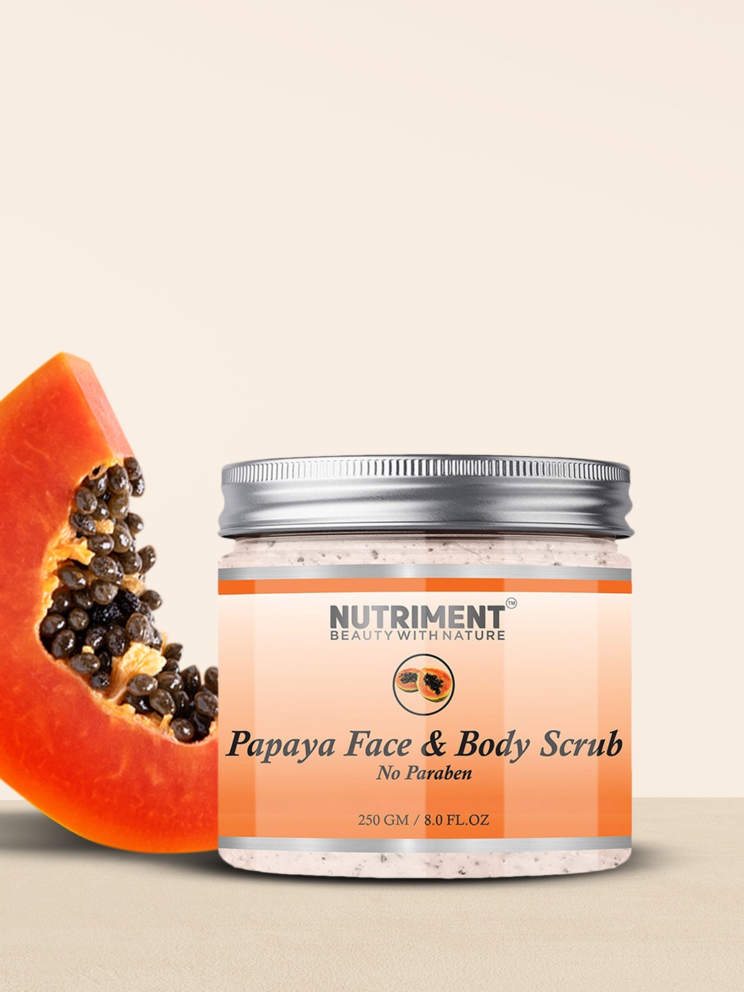 

Nutriment Papaya Face & Body Scrub - 250 g, Transparent