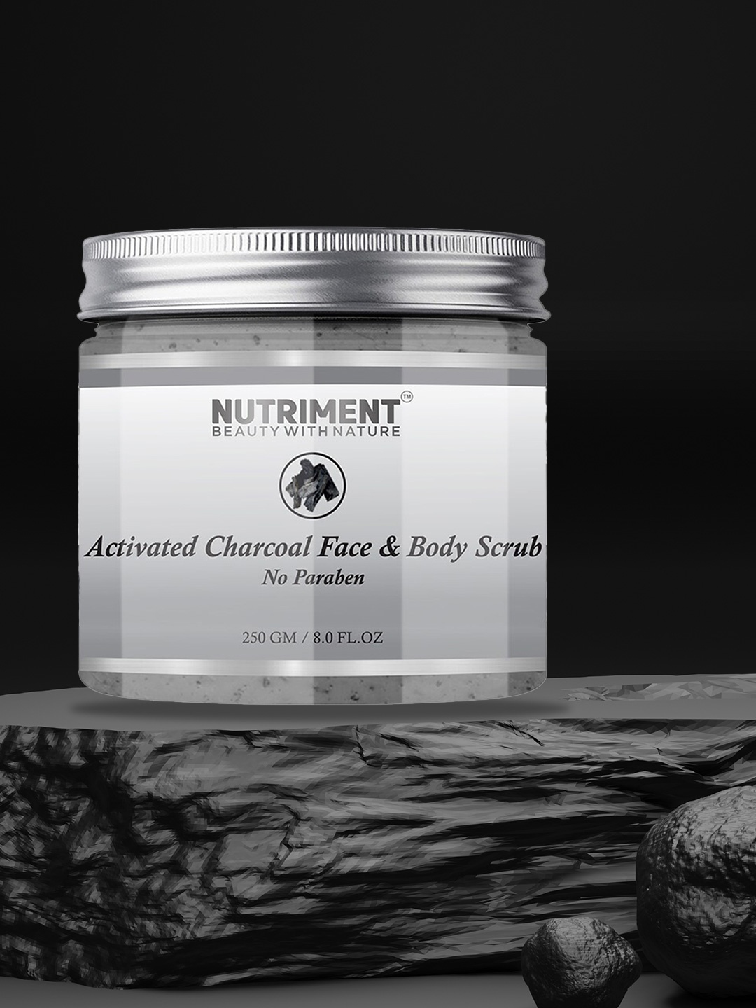 

Nutriment Unisex Charcoal Scrub 250 gm, Transparent